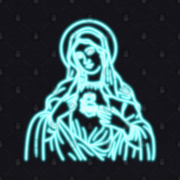 Blue Neon Virgin Mary by la chataigne qui vole ⭐⭐⭐⭐⭐